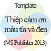 Thiệp cảm ơn màu tía và đen
